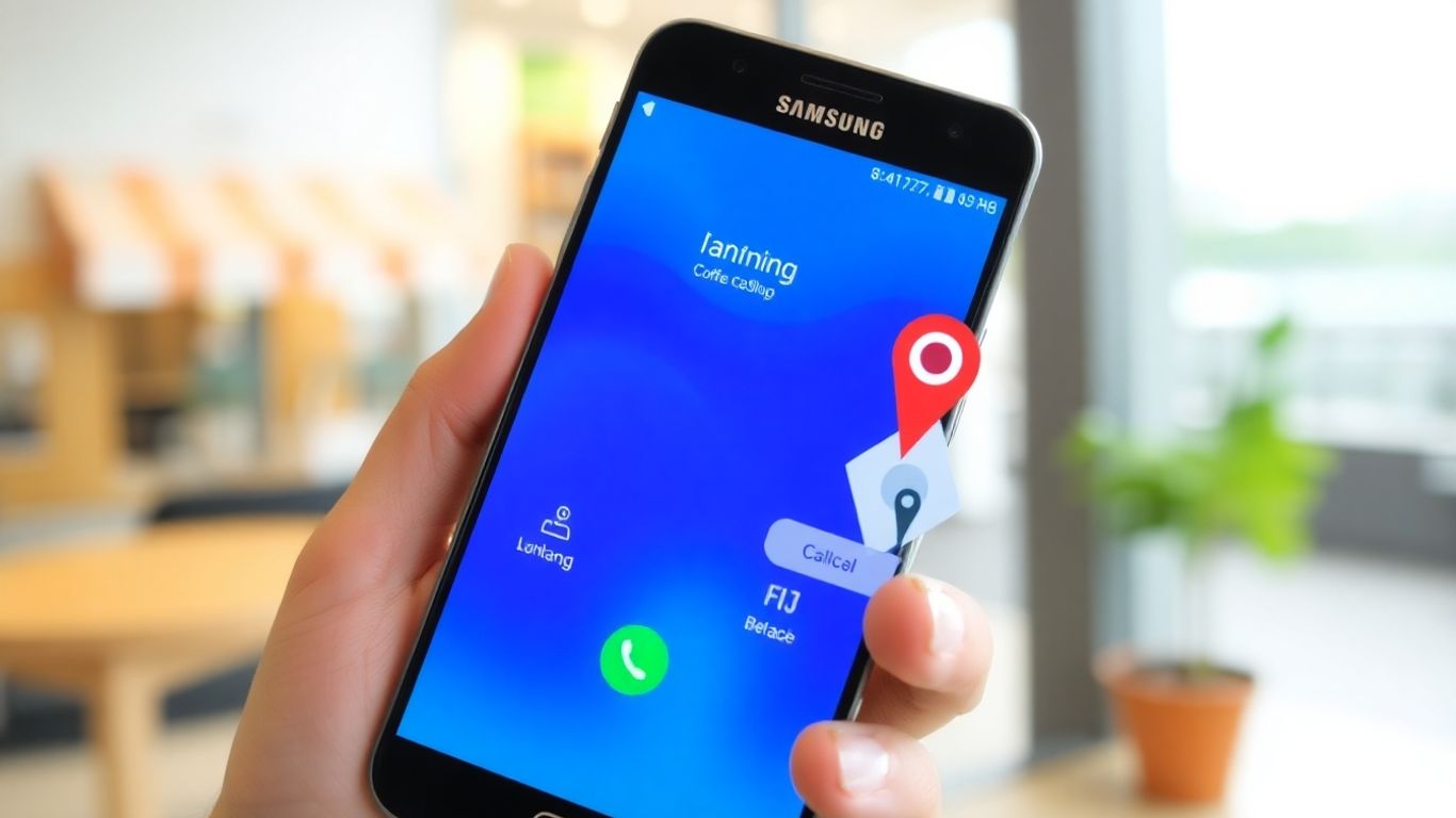Samsung phone searching local businesses with caller ID