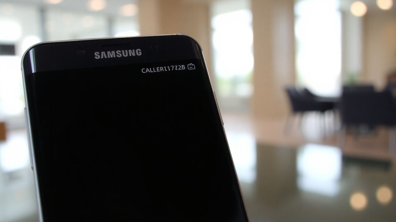 Samsung phone with caller ID and spam icons