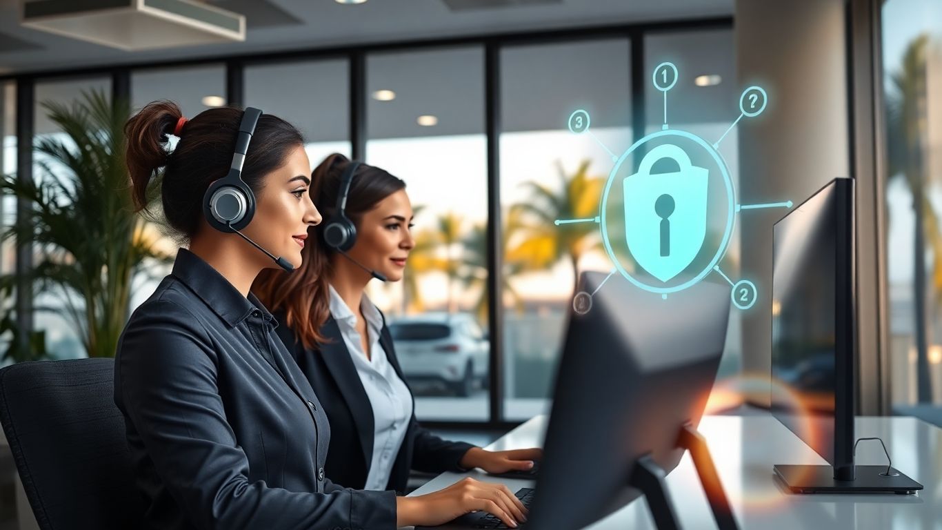 Virtual receptionist in Fort Lauderdale office ensuring secure calls
