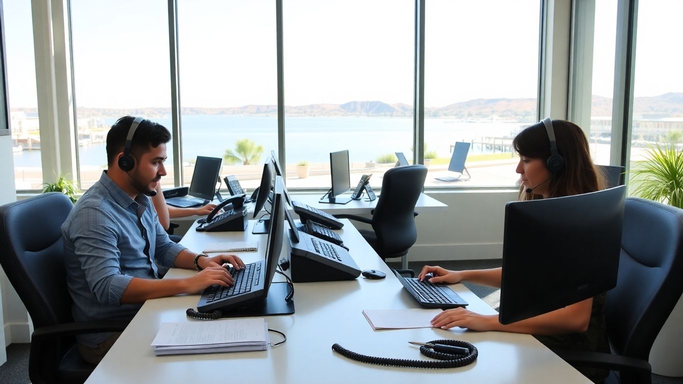 Virtual receptionist at busy Lake Havasu City office desk