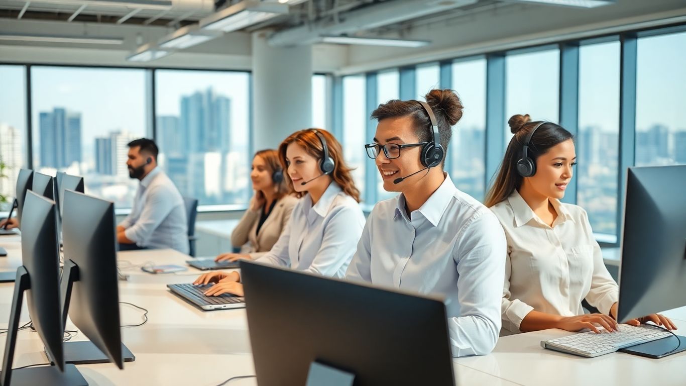 Peoria virtual receptionists working in a modern office