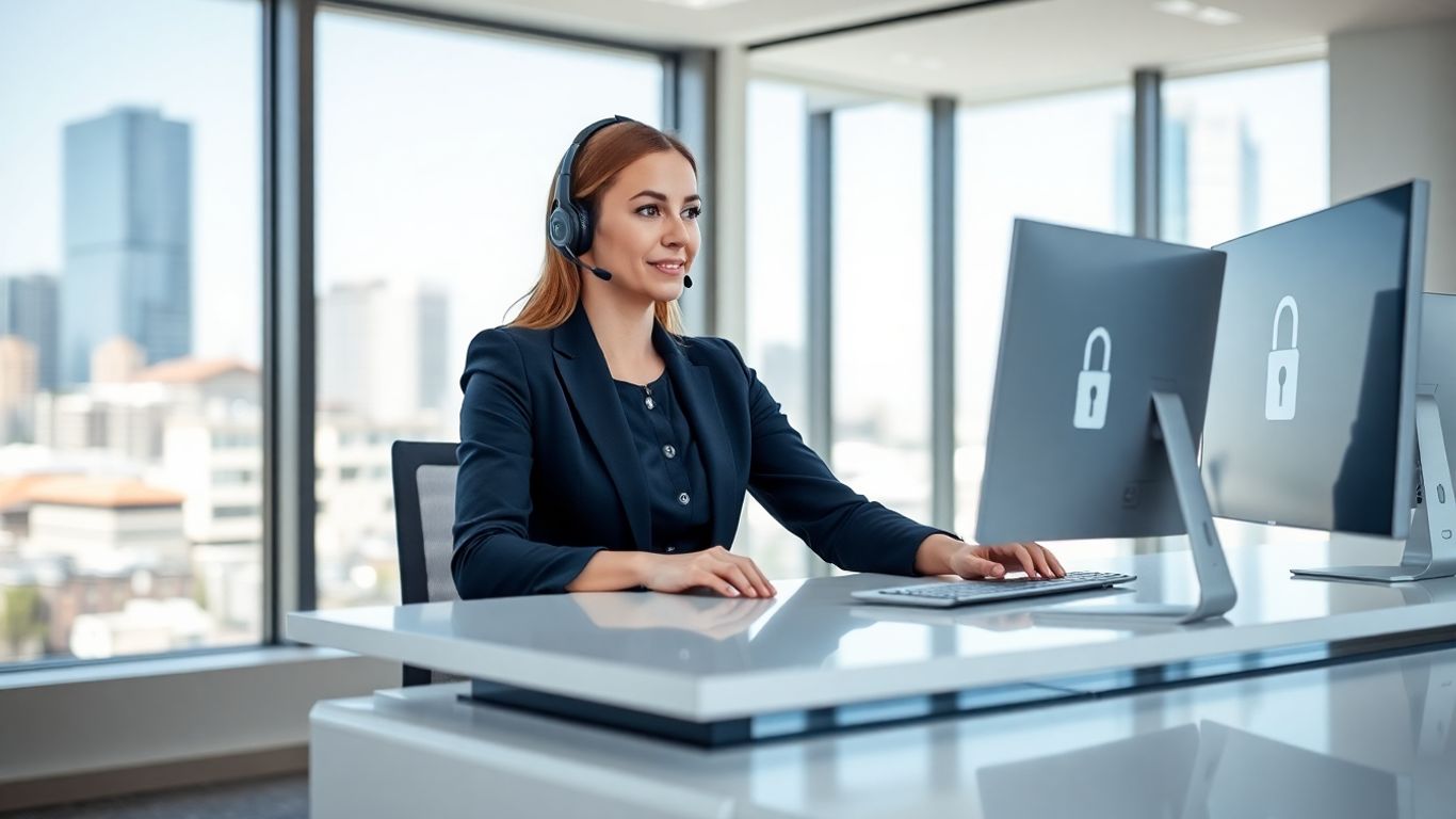 Virtual receptionist ensuring data security in modern Melbourne office