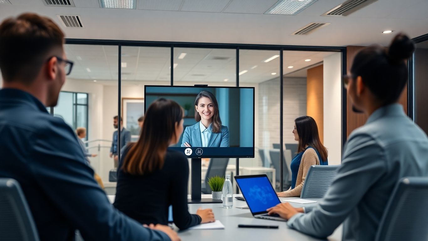 Office with virtual receptionist and advanced AI technology