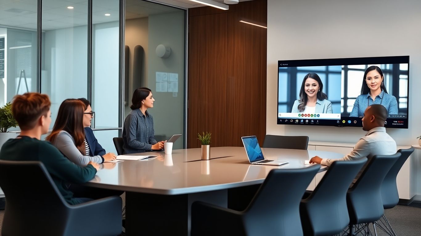 Team collaborating with virtual receptionist and CRM dashboard