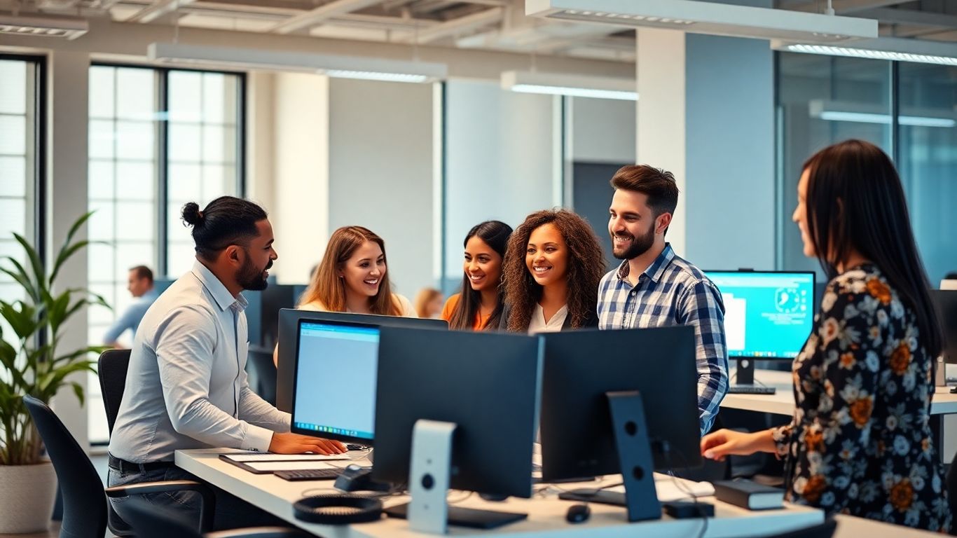 Team in Knoxville office using virtual receptionist technology