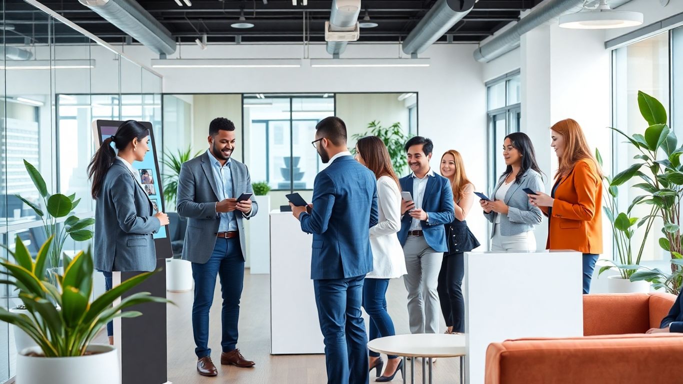Modern office using virtual receptionist technology efficiently