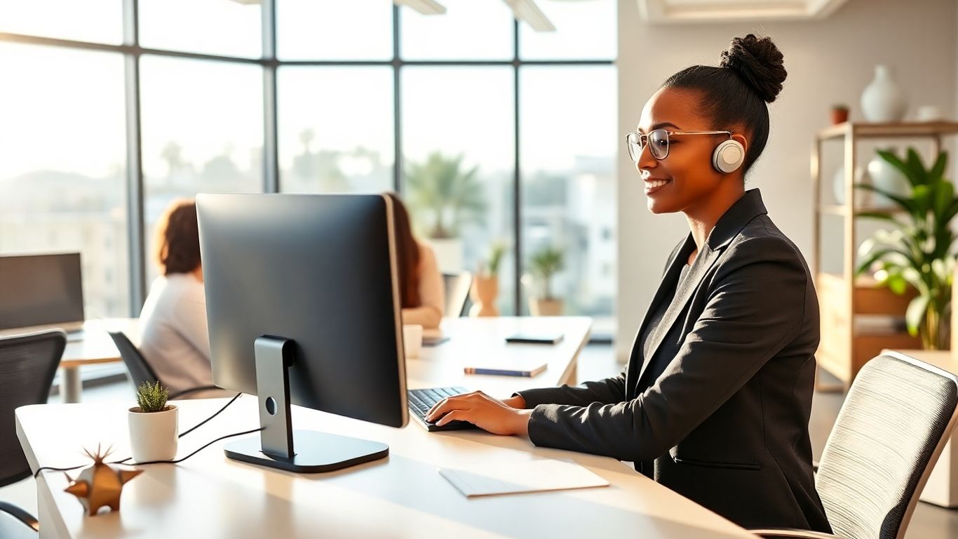 Virtual receptionist working in Oxnard office setting