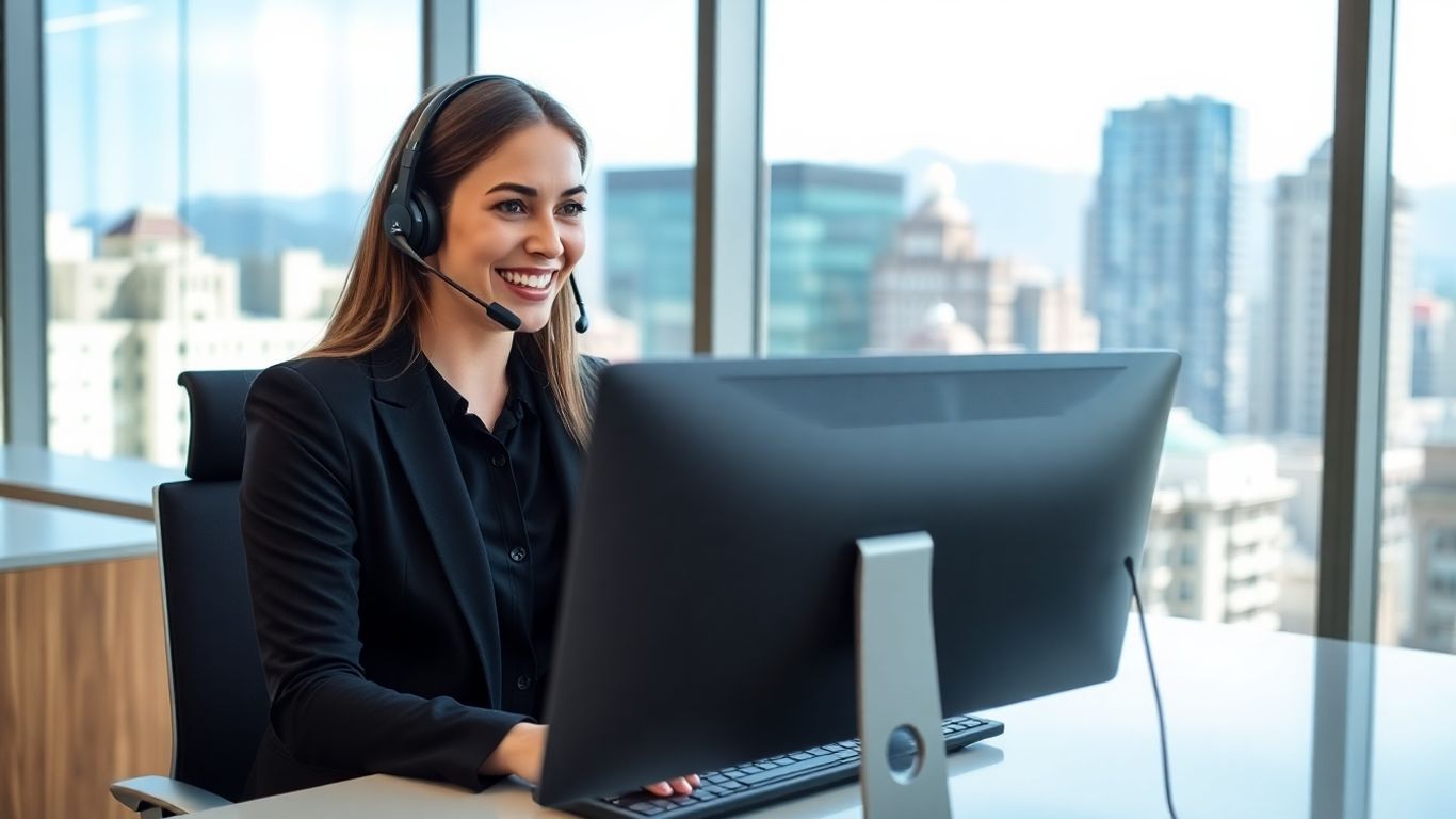 Virtual receptionist in modern Salt Lake City office