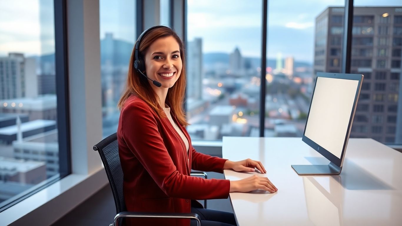 Virtual receptionist in Spokane modern office setting