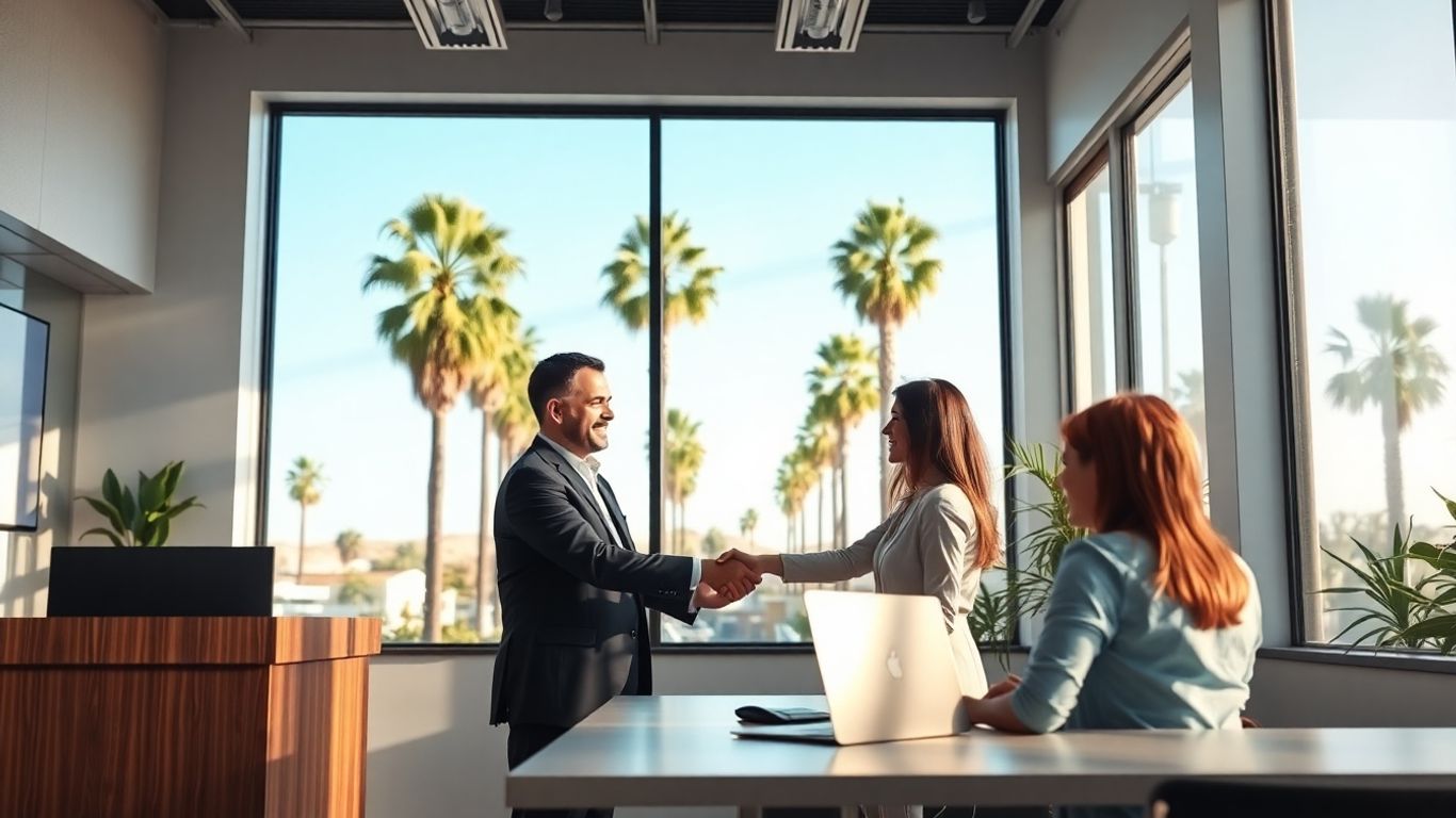 Local business owners collaborating with a virtual receptionist