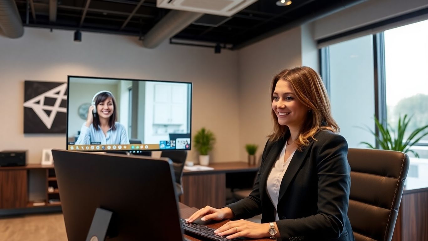 Virtual receptionist greeting client in Baton Rouge office