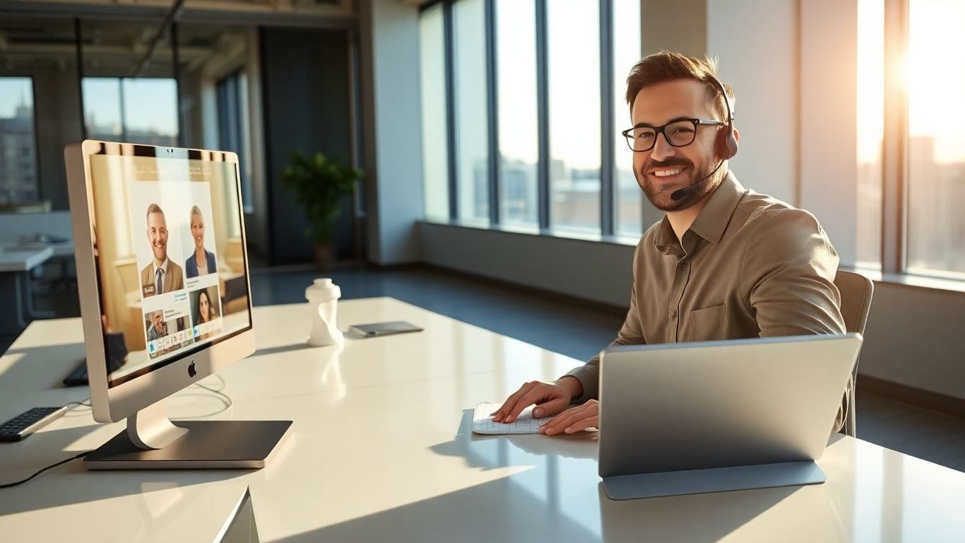 Virtual receptionist assisting local business owner in Lubbock office
