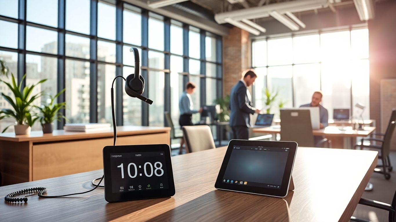 Virtual receptionist managing office during business hours