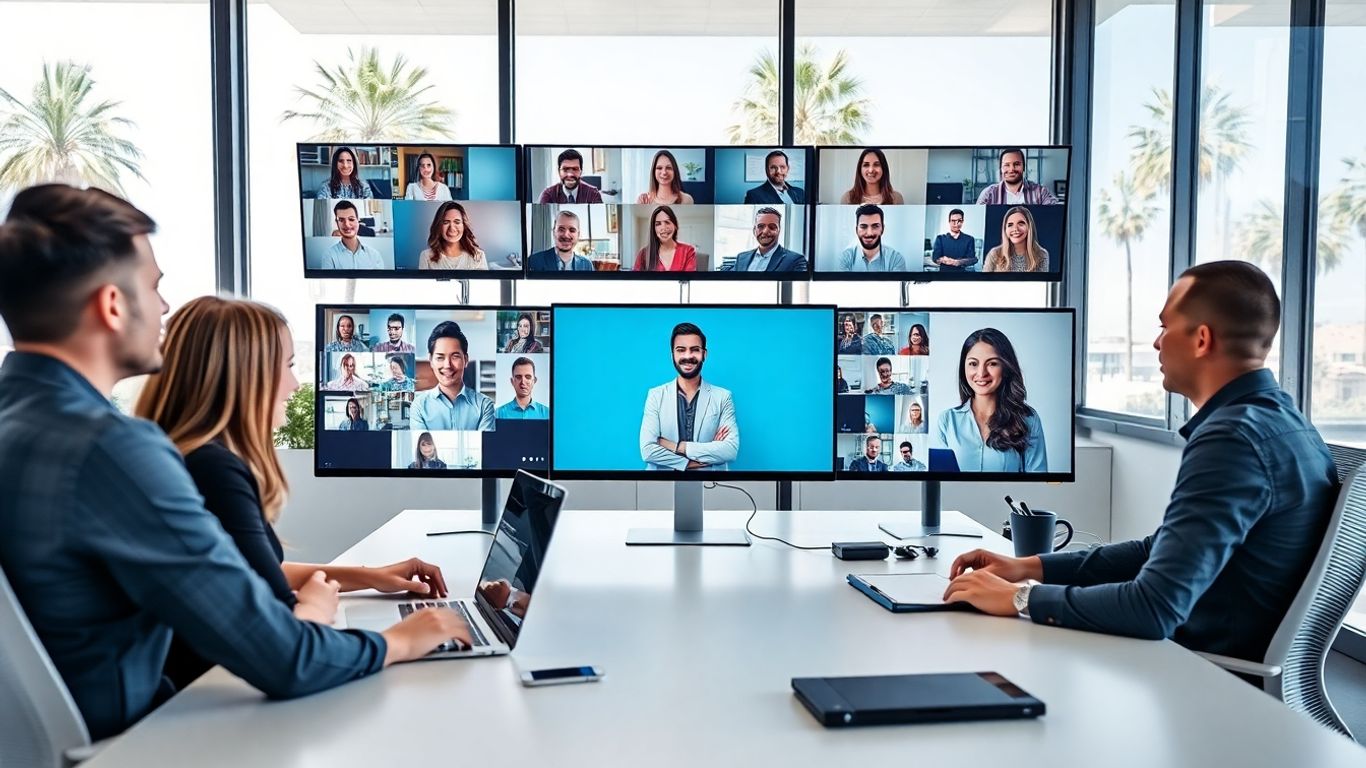 San Bernardino office with virtual receptionist on monitor