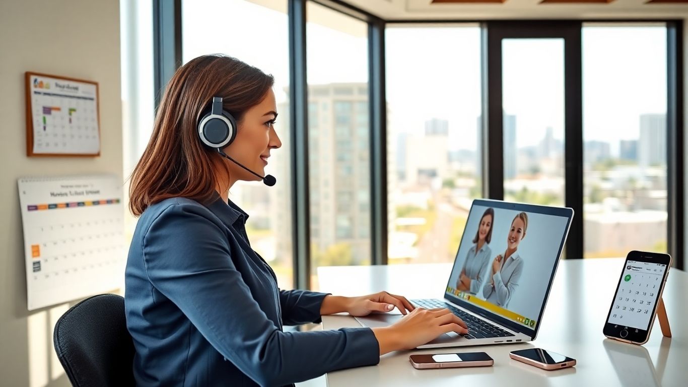 Virtual receptionist scheduling appointments in Glendale office