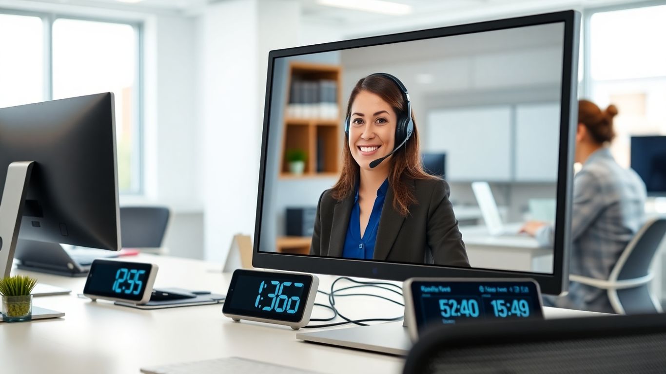 Virtual receptionist in Birmingham office with smart devices