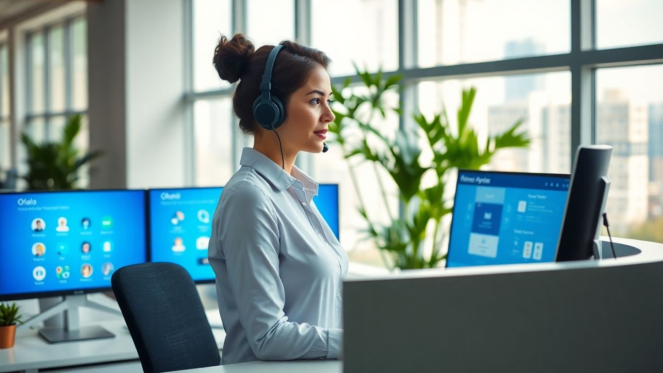 Virtual receptionist using business apps in Orlando office