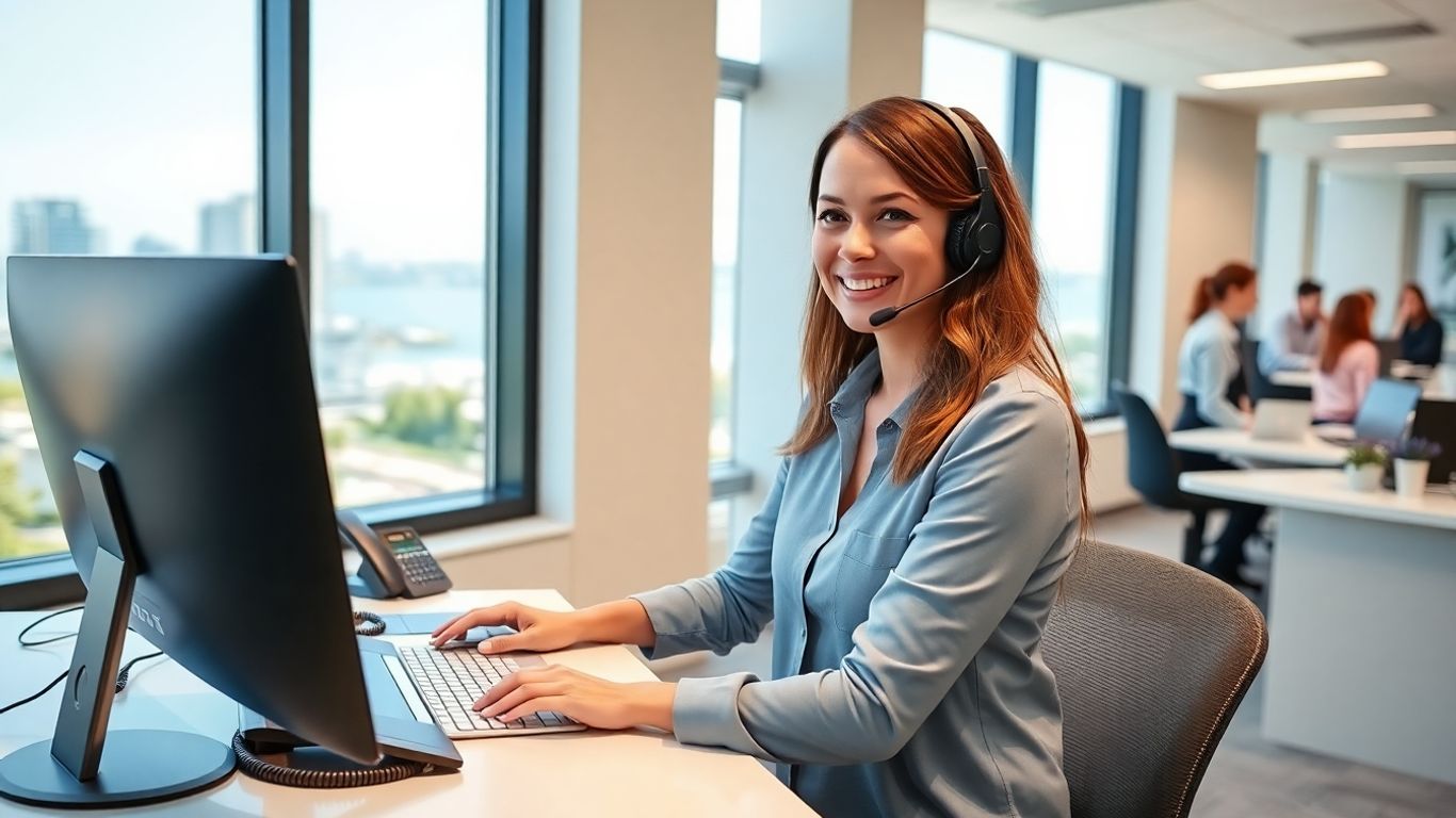 Virtual receptionist scheduling appointments for a local business.