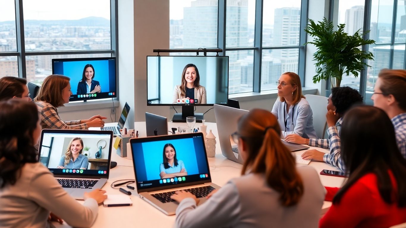 Virtual receptionist assists Portland business team via laptop