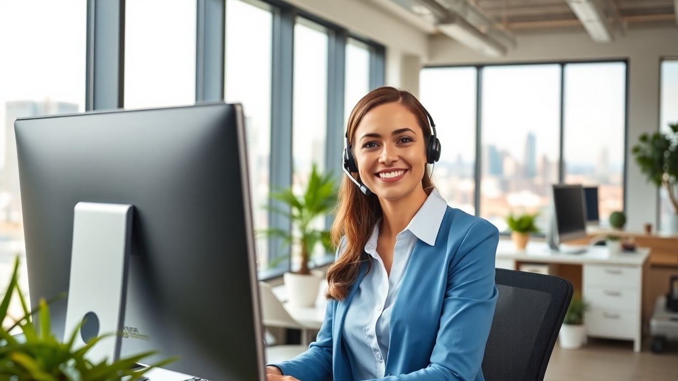 Virtual receptionist in modern Sacramento office workplace