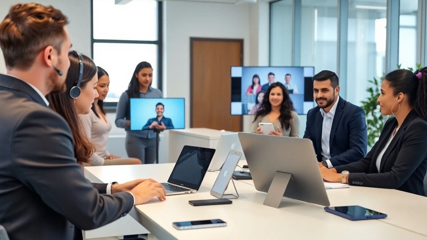 Virtual receptionist assisting business team remotely in Indianapolis office