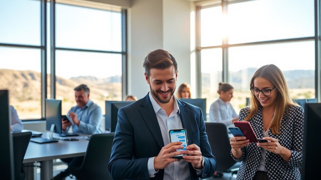 Business team in Lake Havasu City using technology