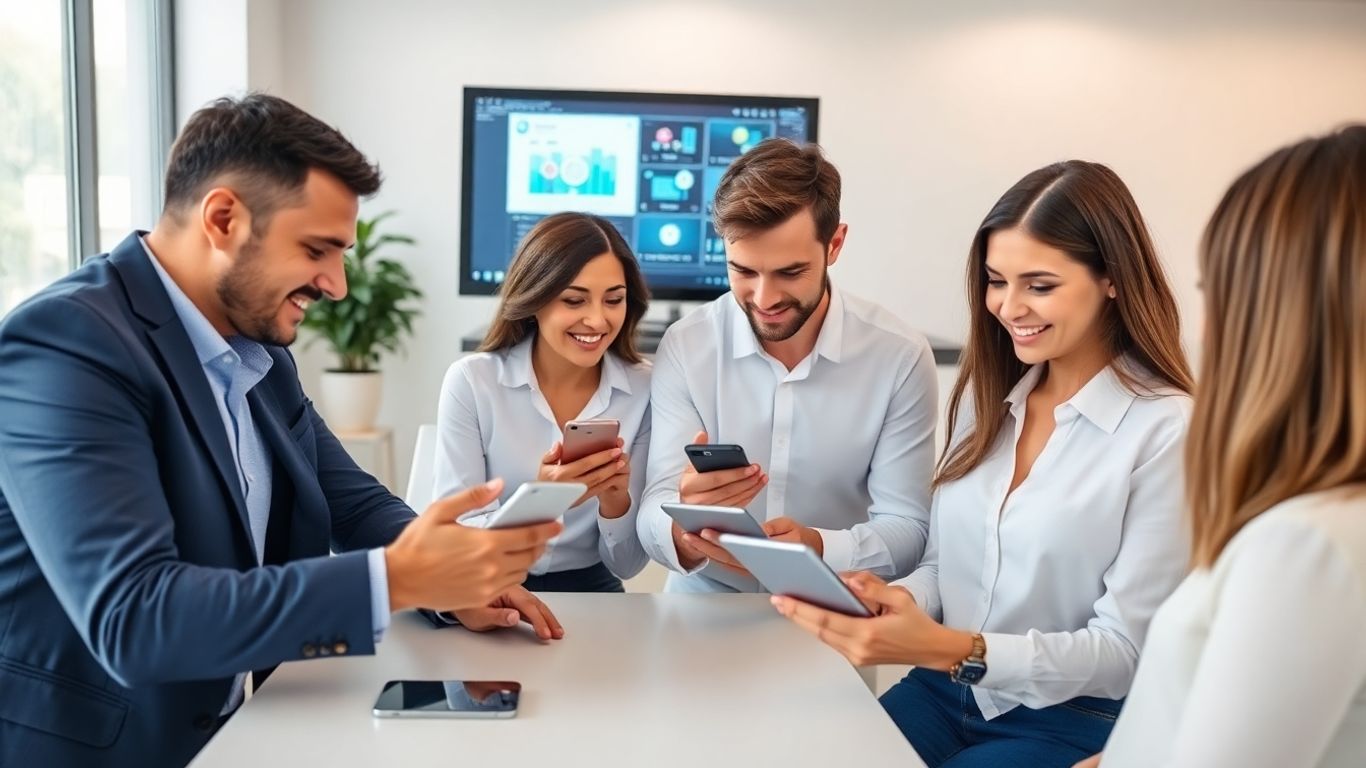 Business team using digital devices for seamless integration