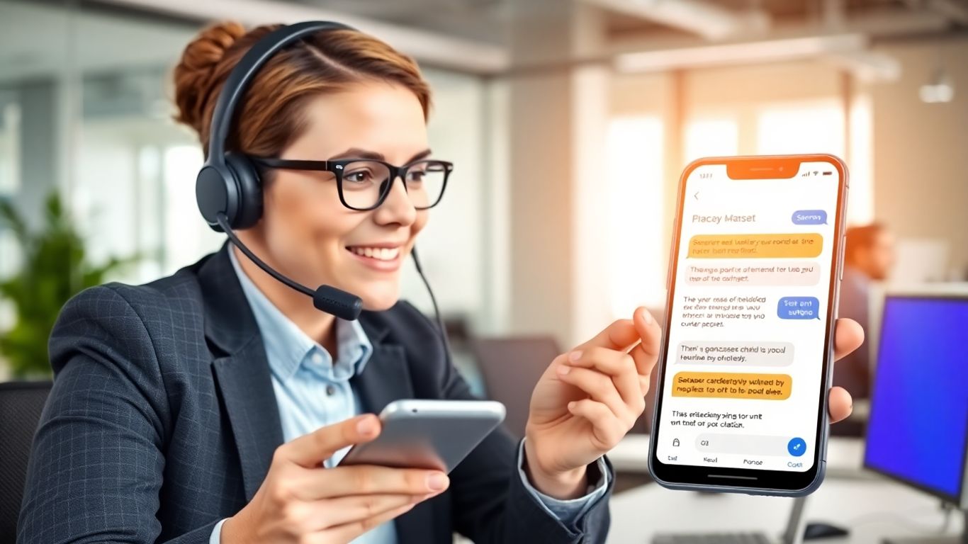 Answering service agent and smartphone with texting workflow