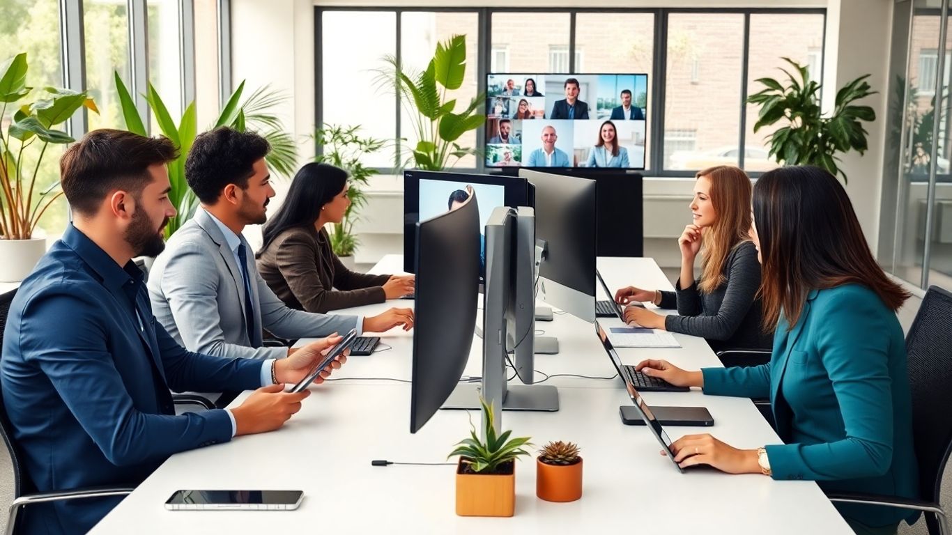 Business team using digital tools for communication