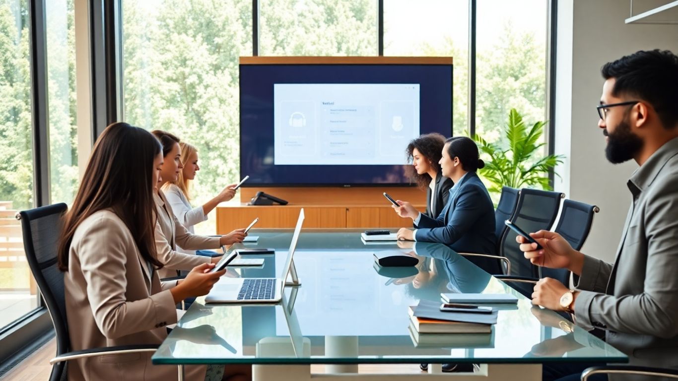 Professionals use AI voicemail in modern office setting