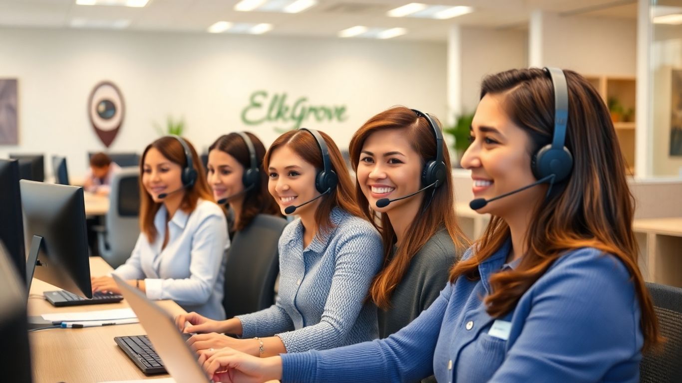 Friendly call center team assisting local business customers.