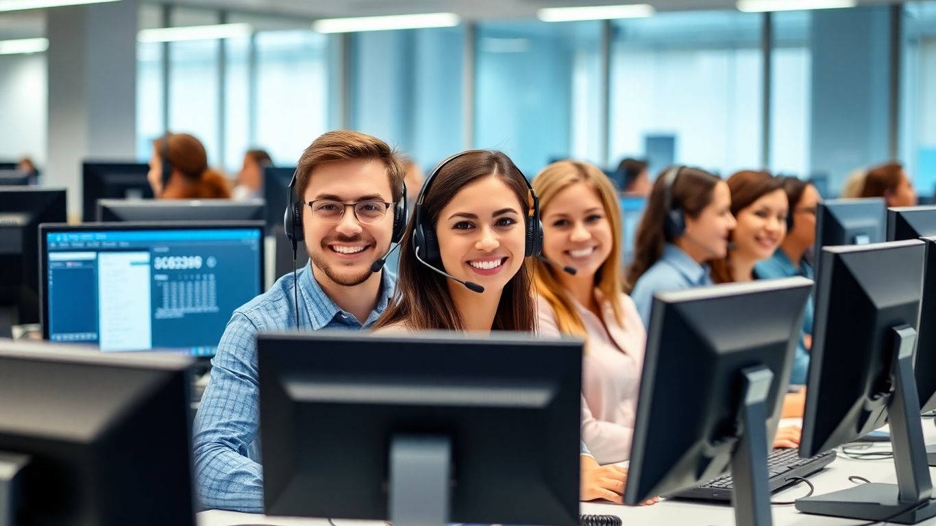 Call center agents providing round-the-clock business support
