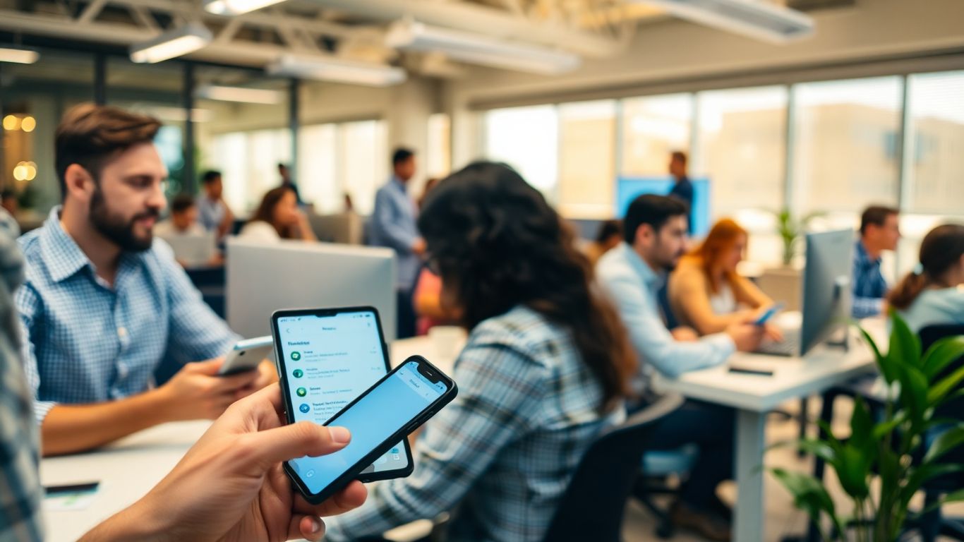 Odessa office staff using phones for customer communication