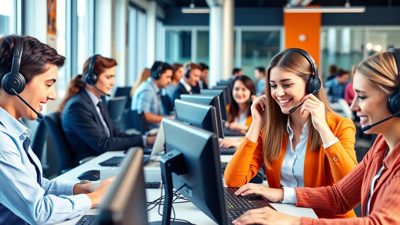 Team answering multiple phone calls in modern Waco office