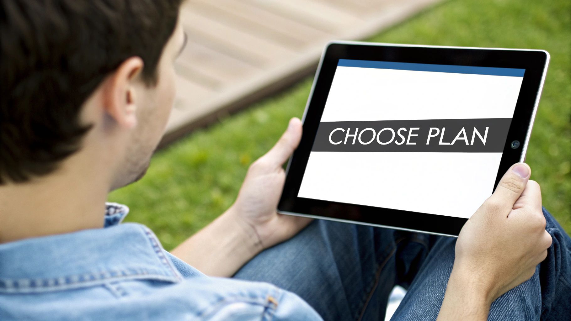 A person typing on a laptop with a question mark graphic overlaid.