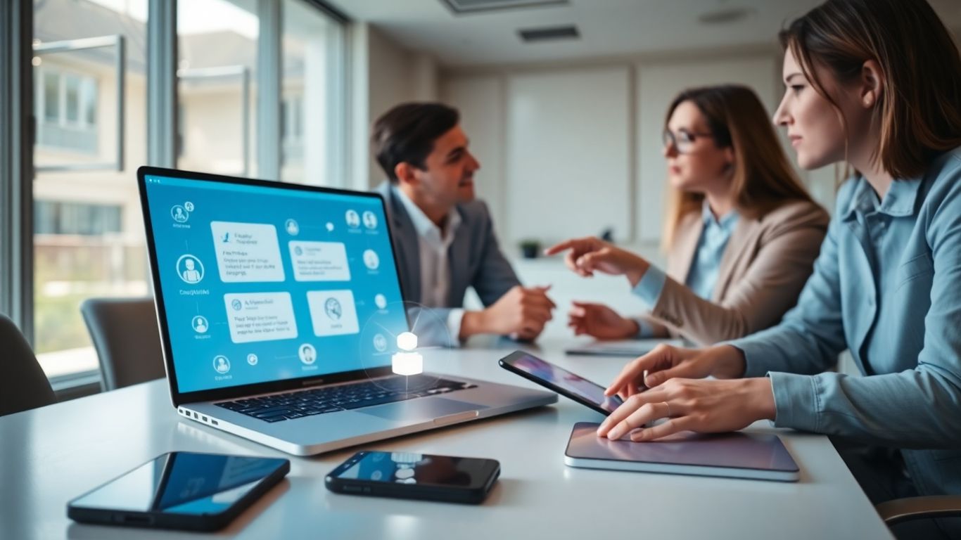 People at desk reselling AI chatbot technology