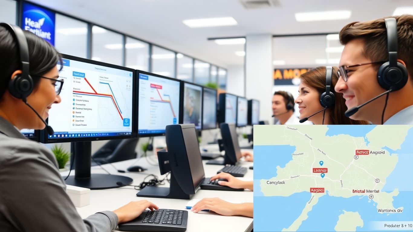 Call center agents assisting Medicaid transportation scheduling