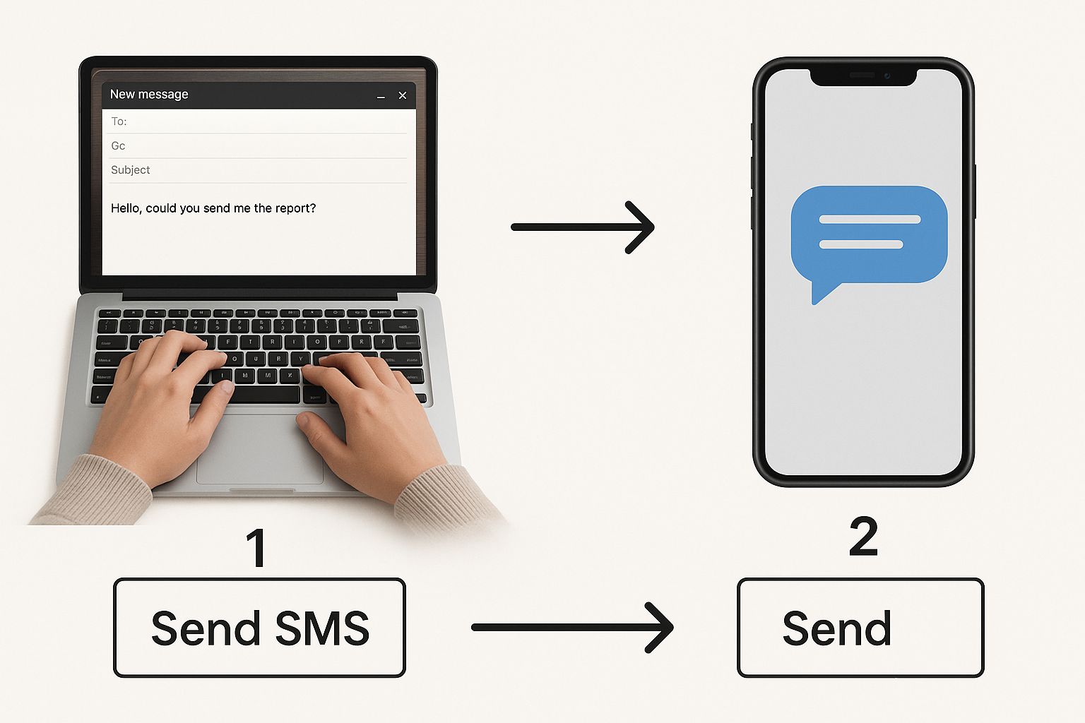 Infographic about how to send text message via email