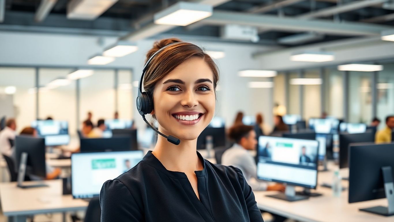 Virtual receptionist working in a modern Colorado Springs office