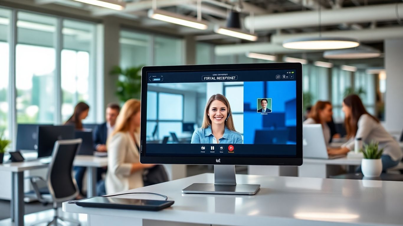 Columbus office team using virtual receptionist technology