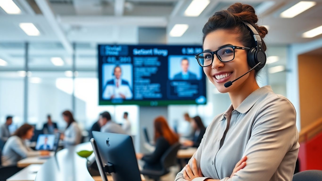 Virtual receptionist in busy San Jose office setting