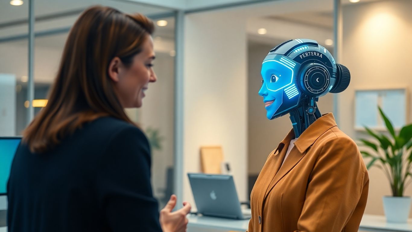 AI receptionist engaging in natural conversation with a customer.