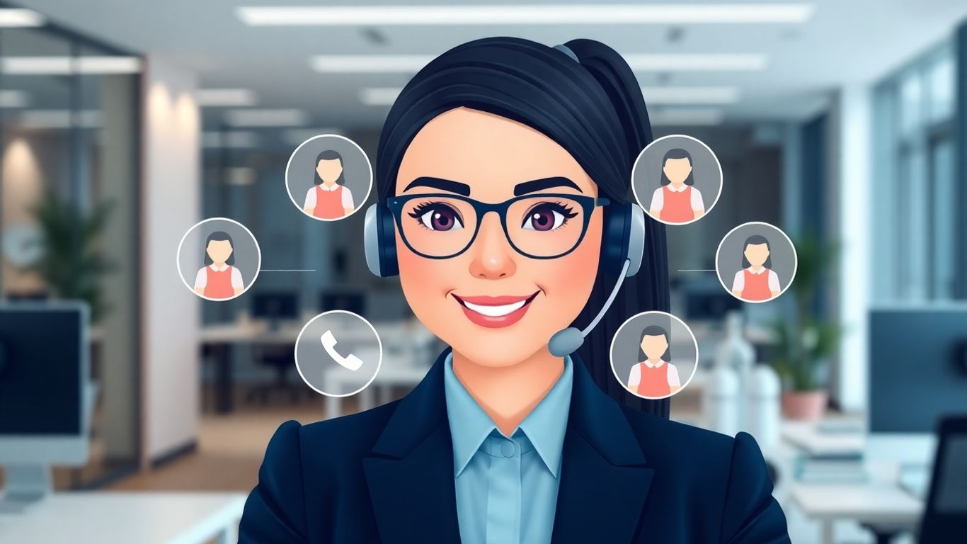 AI virtual receptionist handling calls efficiently