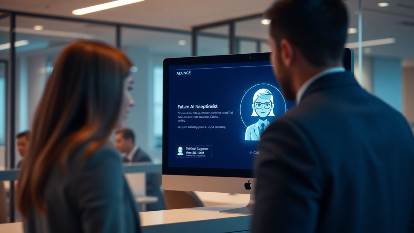 AI receptionist interface with digital avatar