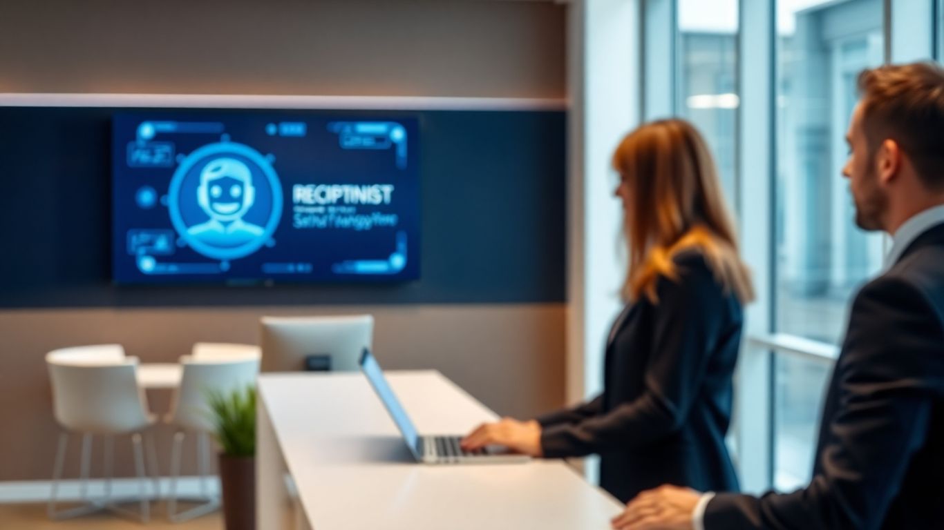 AI receptionist interface with digital avatar
