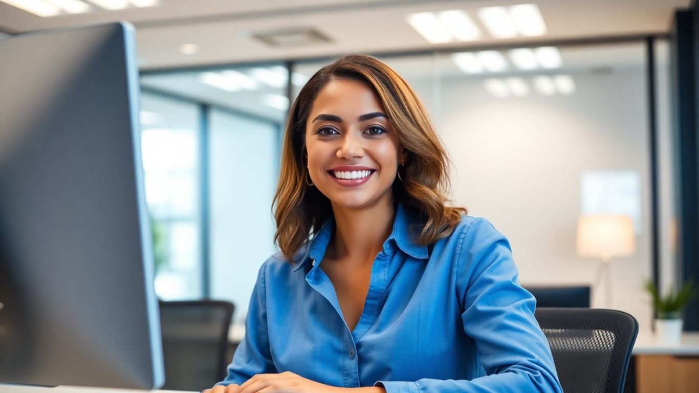 Virtual receptionist assisting clients at a law firm.
