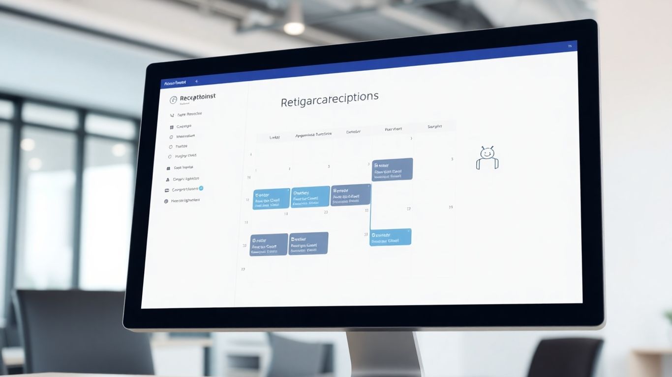 AI virtual receptionist booking appointments on a calendar.