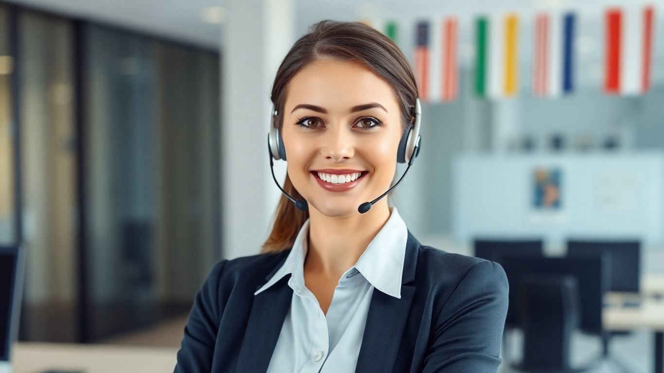 Bilingual virtual receptionist assisting a customer.