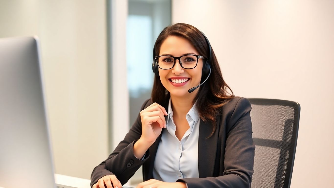 Professional virtual receptionist assisting a business.
