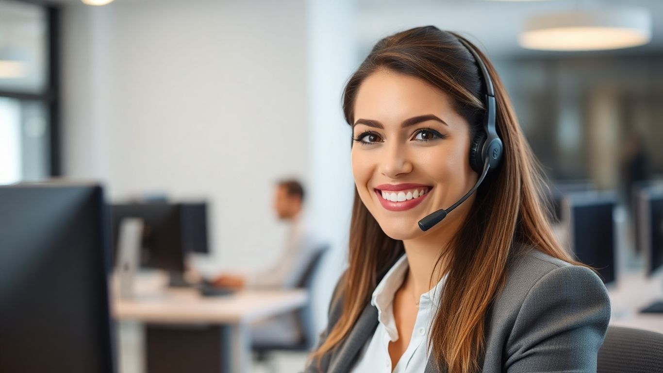 Professional virtual receptionist assisting a business.